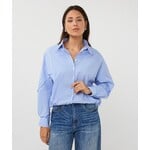 Esqualo Esqualo - Cropped Blouse - Wit/Blauw