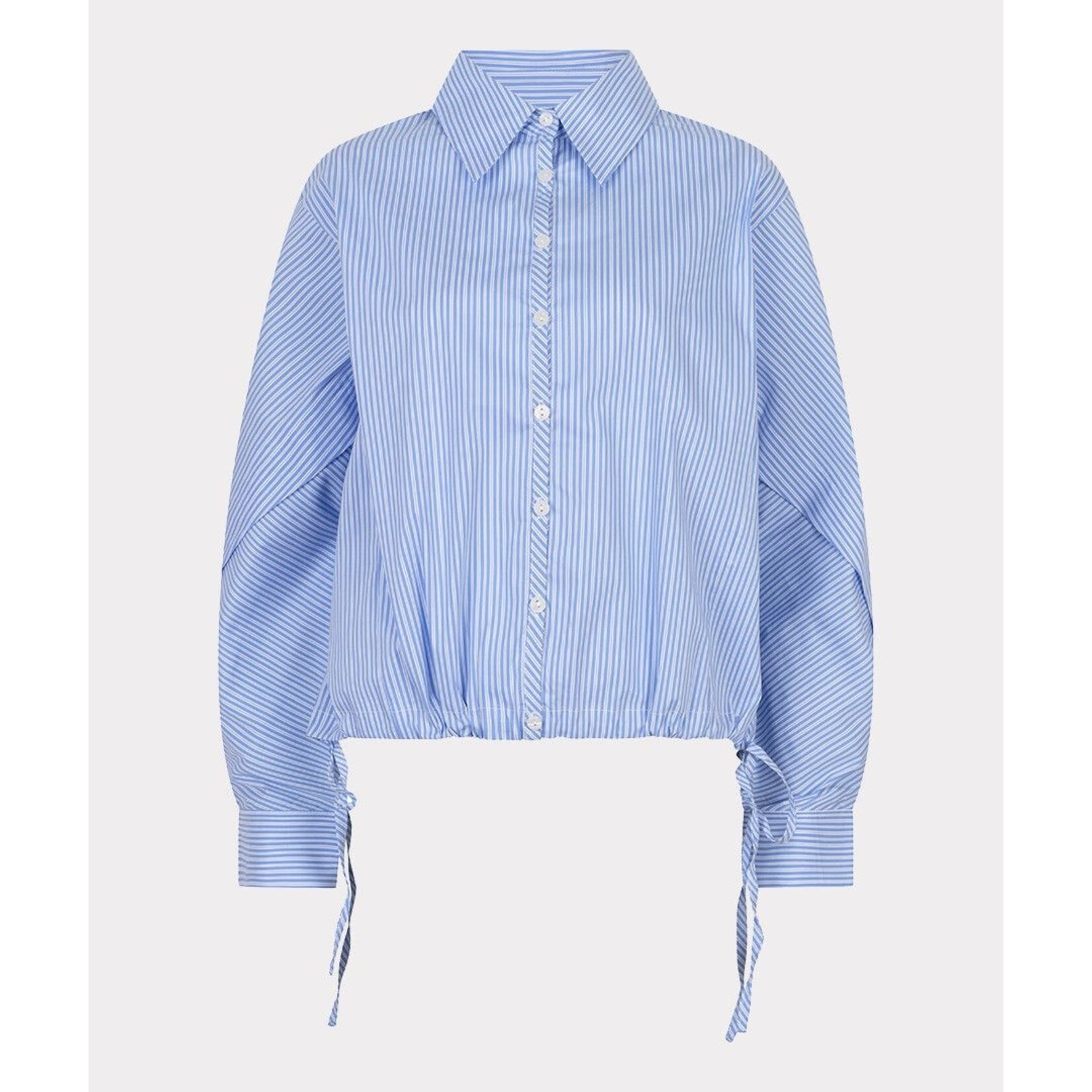 Esqualo Esqualo - Cropped Blouse - Wit/Blauw