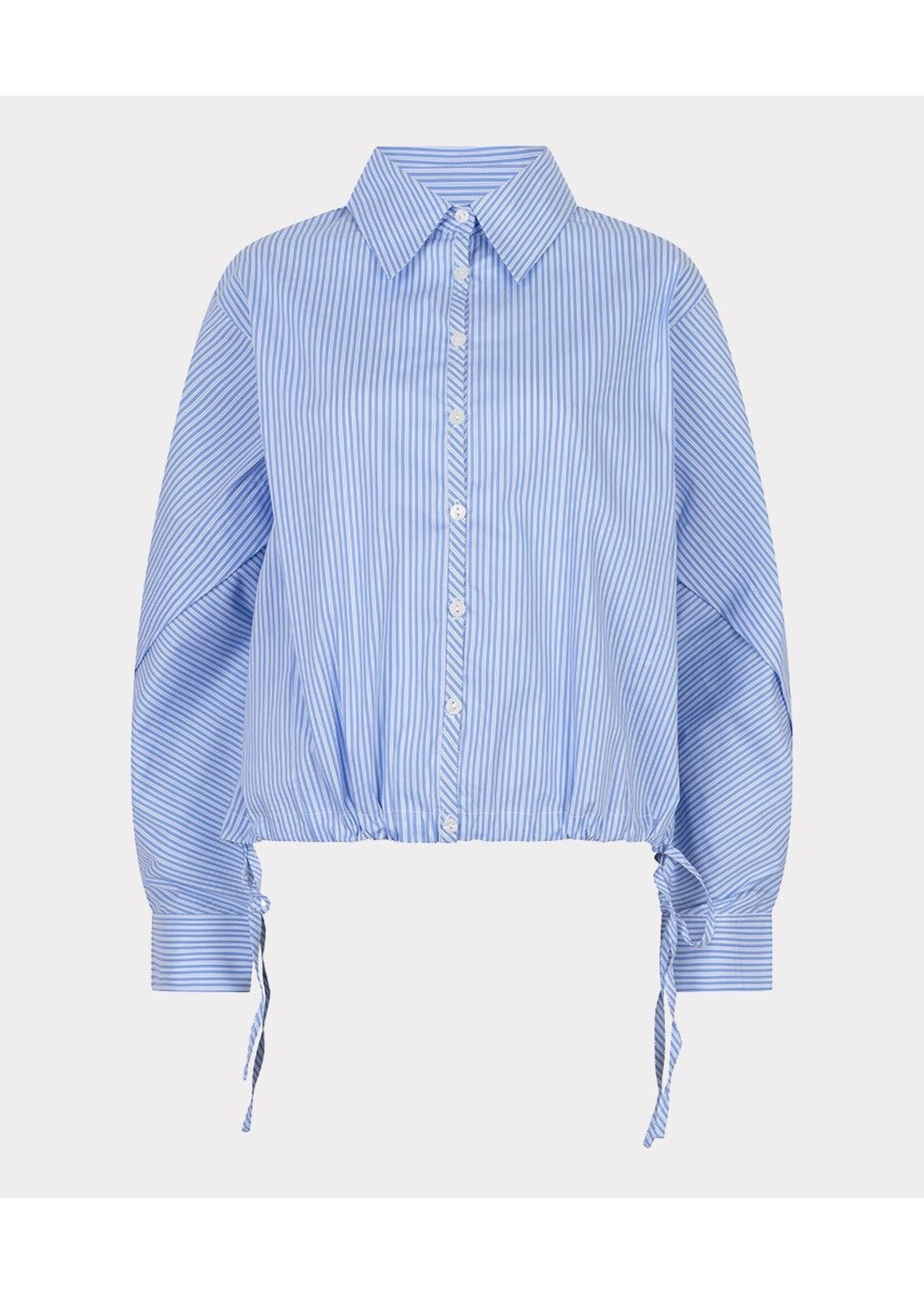 Esqualo Esqualo - Cropped Blouse - Wit/Blauw