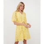 Esqualo Esqualo - Broderie Jurk - Lemon