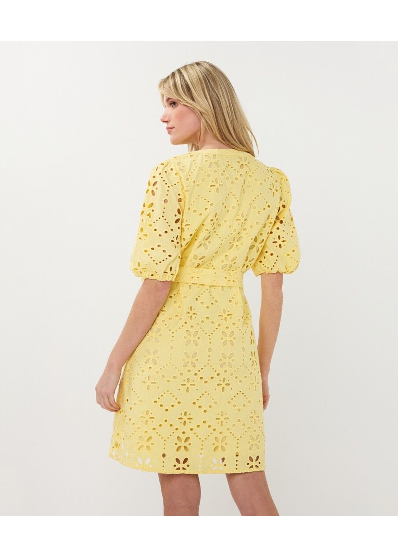 Esqualo Esqualo - Broderie Jurk - Lemon