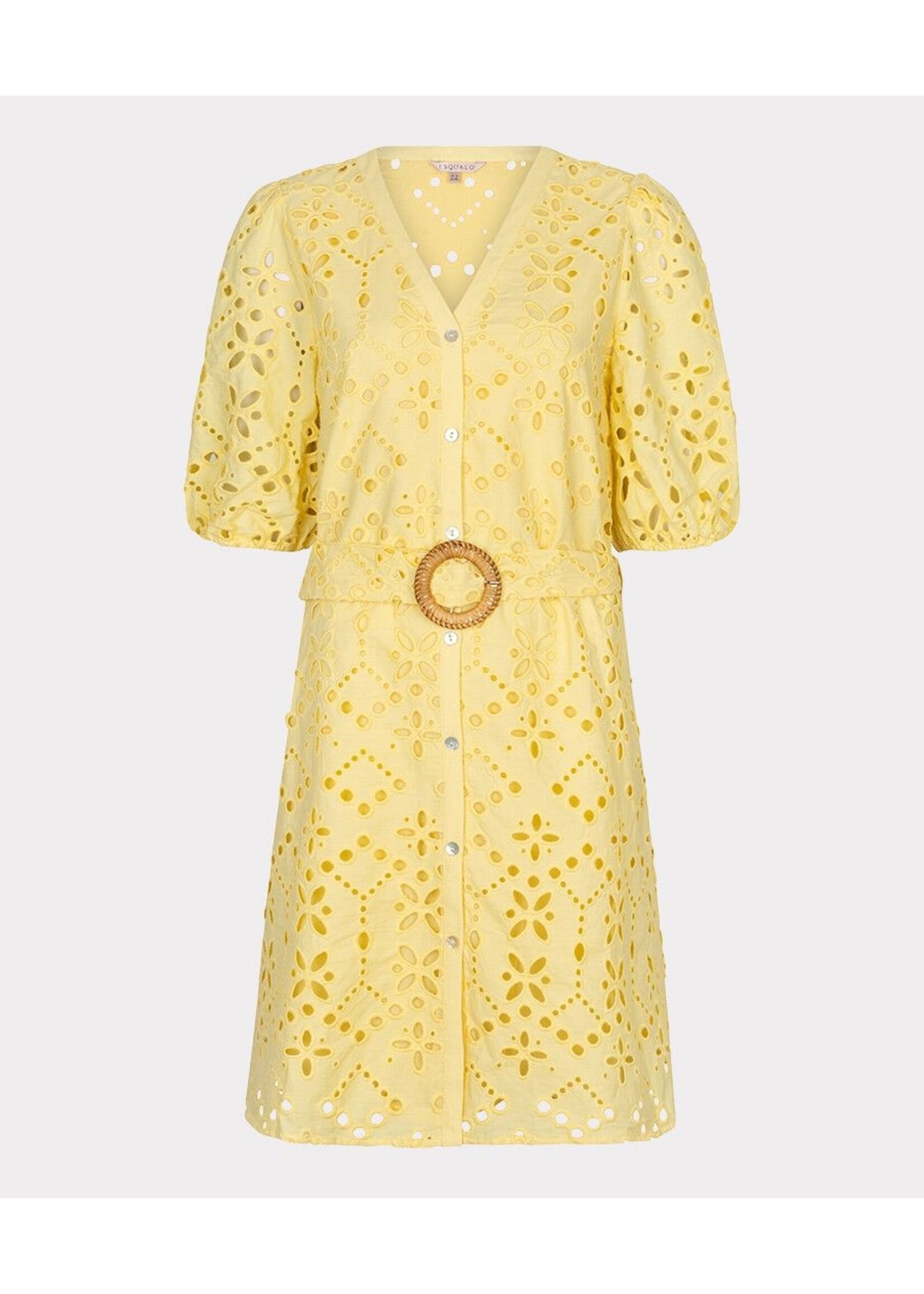 Esqualo Esqualo - Broderie Jurk - Lemon
