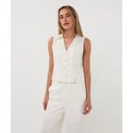 Esqualo Esqualo - Linnen Gilet - Off White/Sand