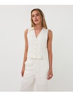 Esqualo Esqualo - Linnen Gilet - Off White/Sand