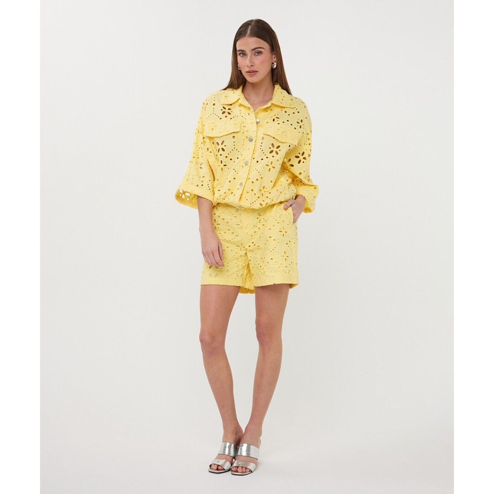 Esqualo Esqualo - Broderie Jacket - Lemon
