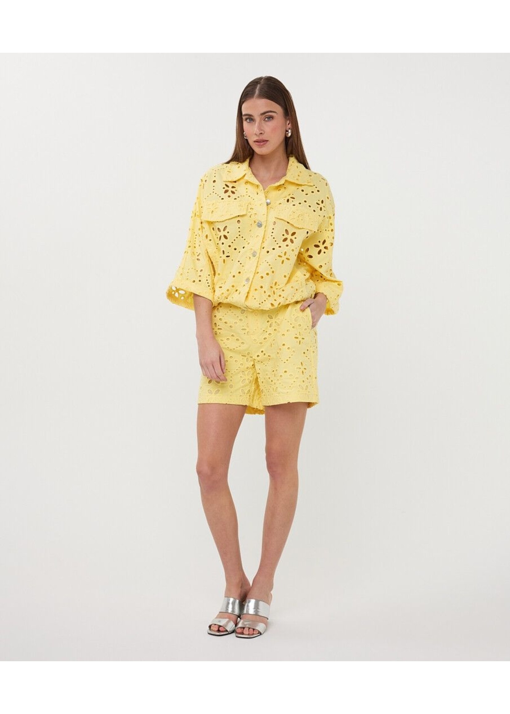 Esqualo Esqualo - Broderie Jacket - Lemon