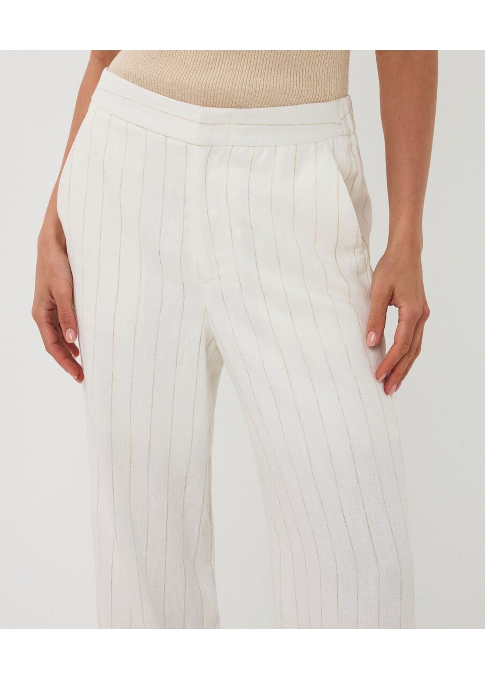 Esqualo Esqualo - Linnen Broek - Off White / Sand