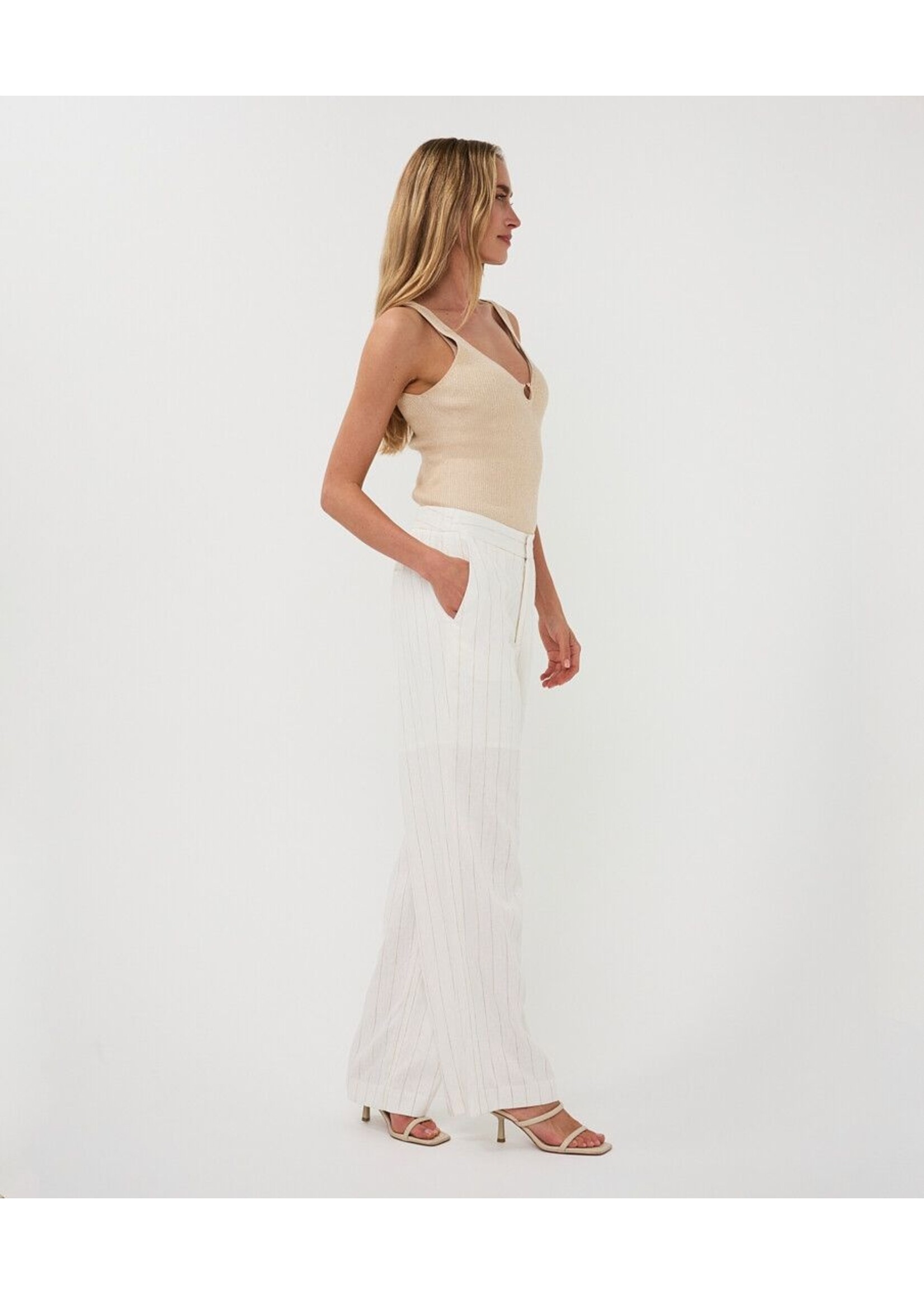 Esqualo Esqualo - Linnen Broek - Off White / Sand