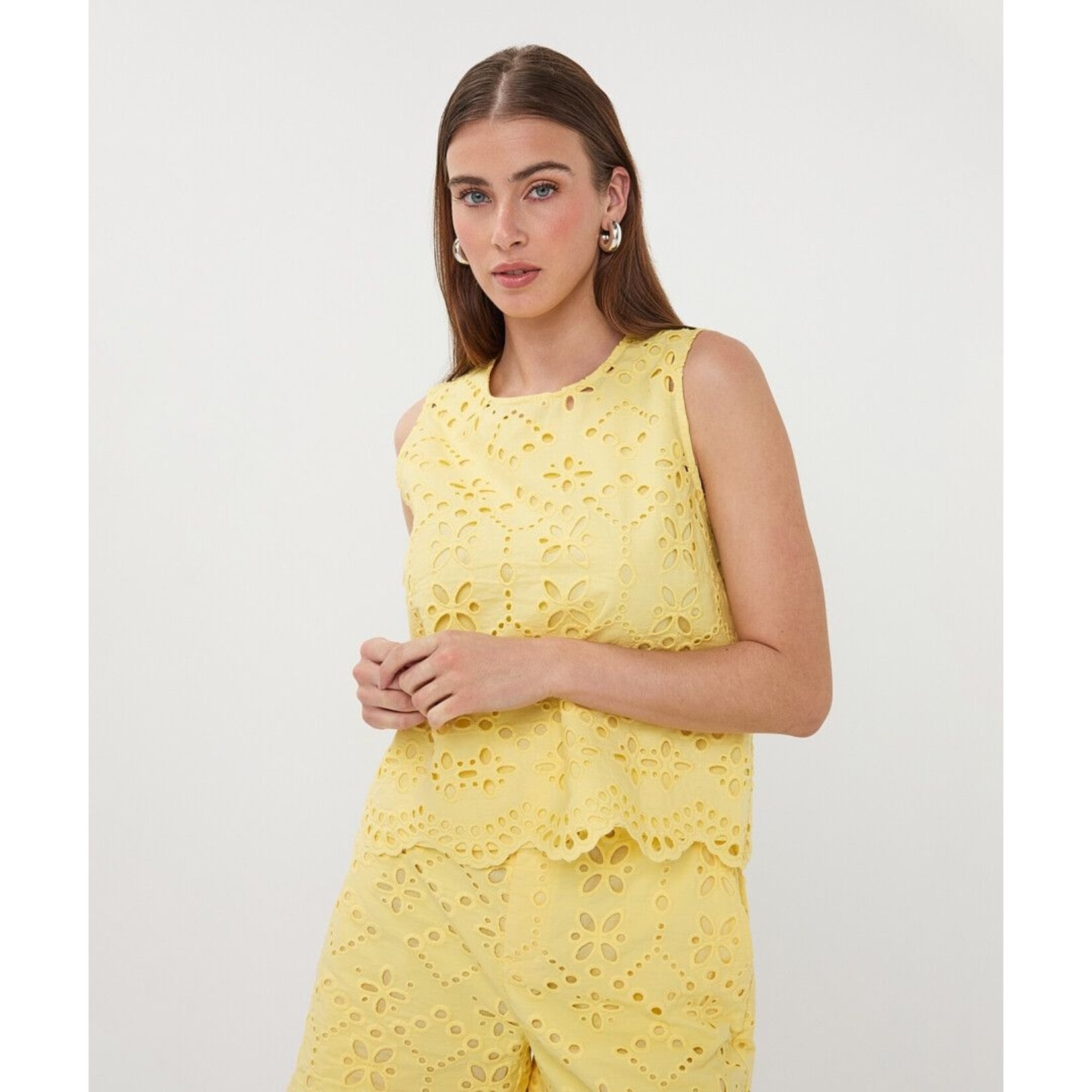 Esqualo Esqualo - Broderie Top - Lemon
