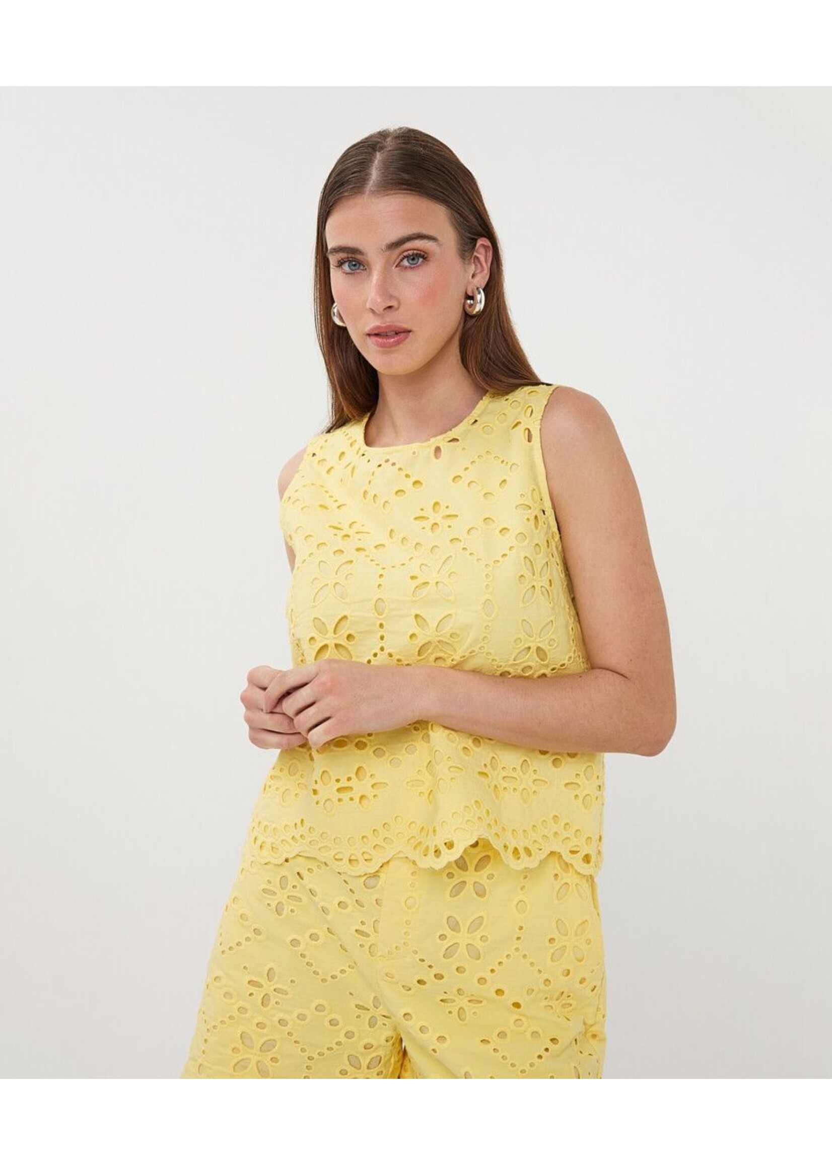Esqualo Esqualo - Broderie Top - Lemon