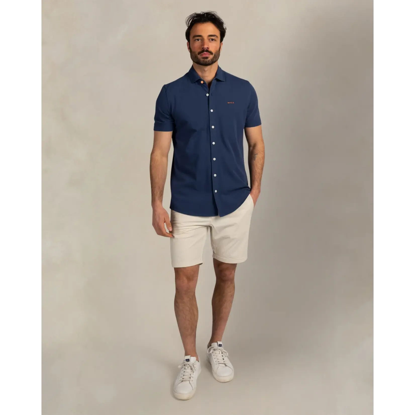 NZA NZA - Hemd Korte Mouw - Navy Sky
