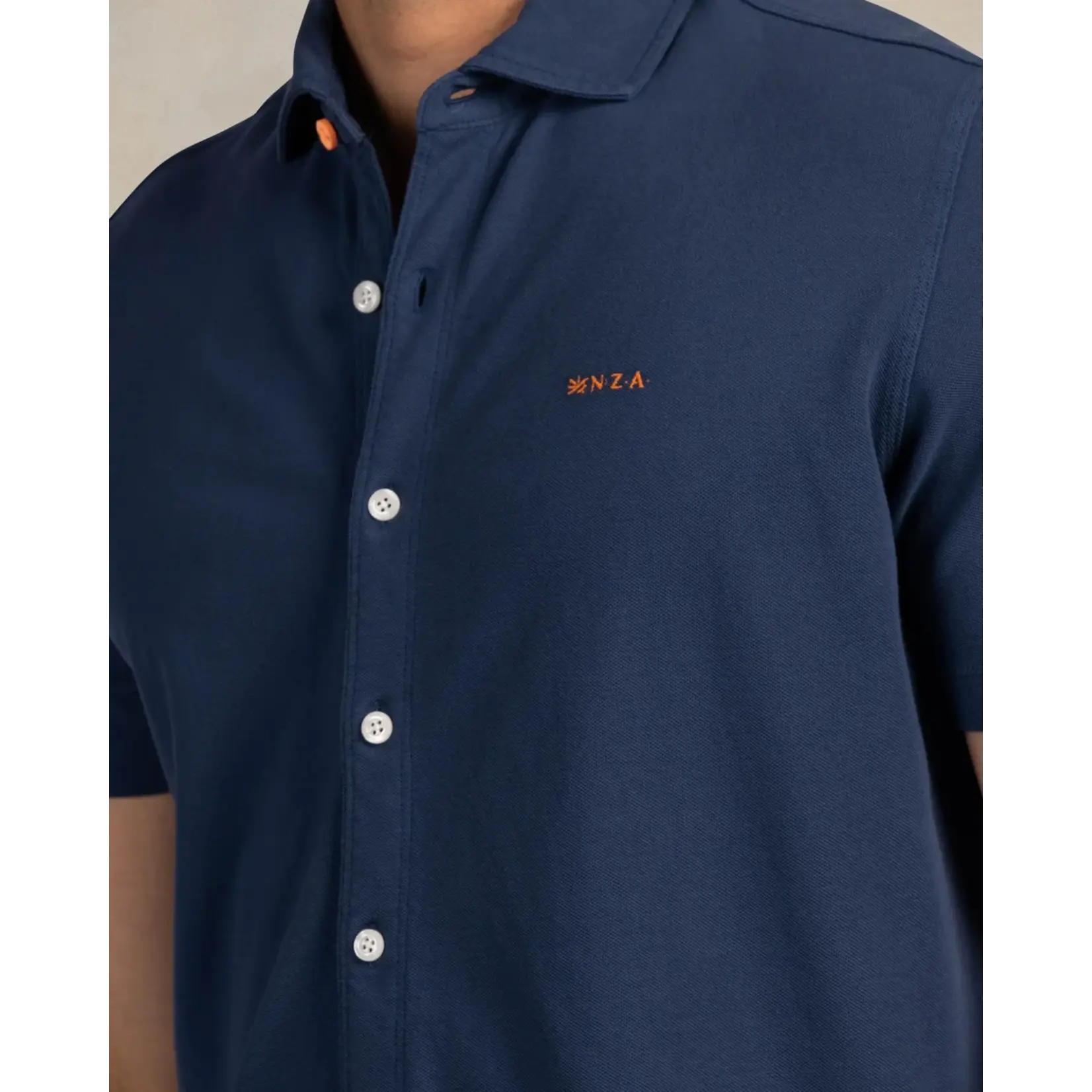 NZA NZA - Hemd Korte Mouw - Navy Sky