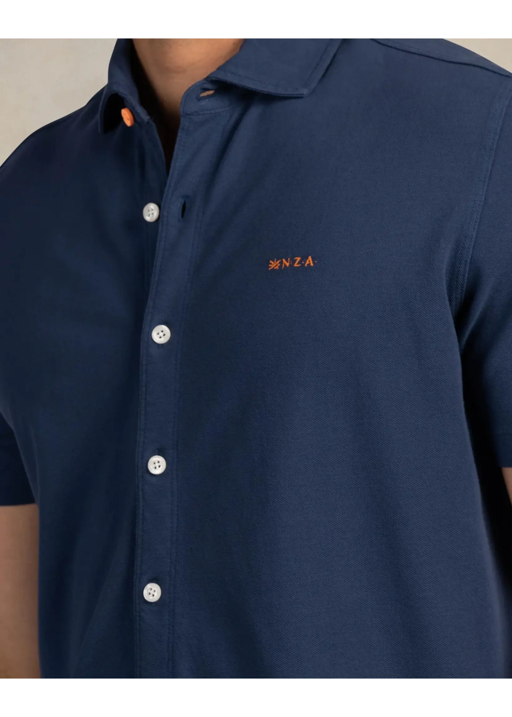 NZA NZA - Hemd Korte Mouw - Navy Sky