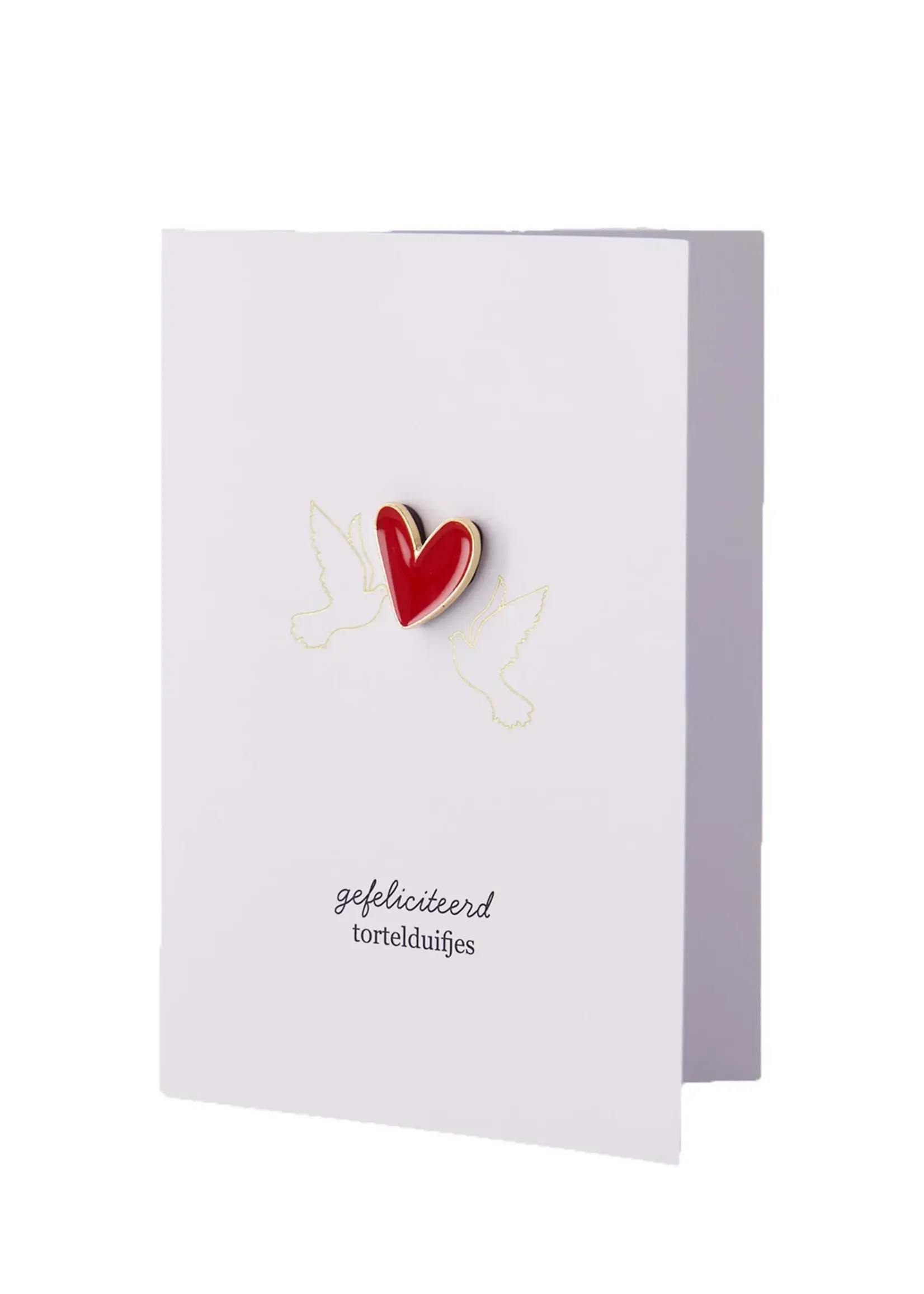 Zusss Zusss - Wenskaart 'Tortelduifjes' - Wit/Goud