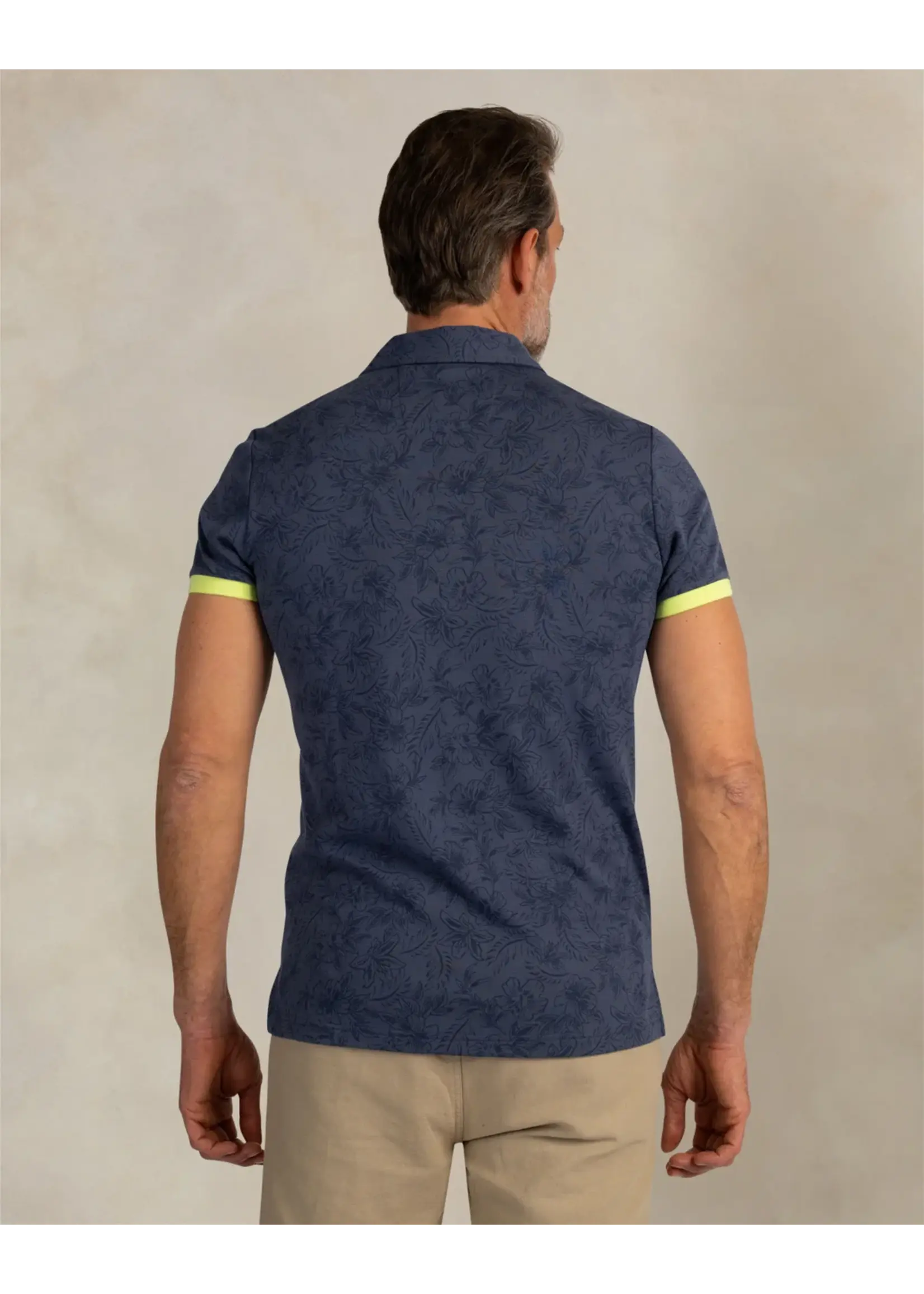 NZA NZA - Polo met Print - Brilliant Blue