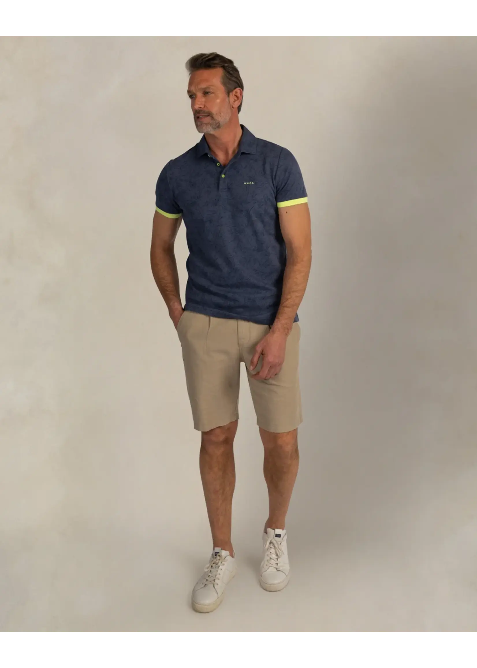 NZA NZA - Polo met Print - Brilliant Blue