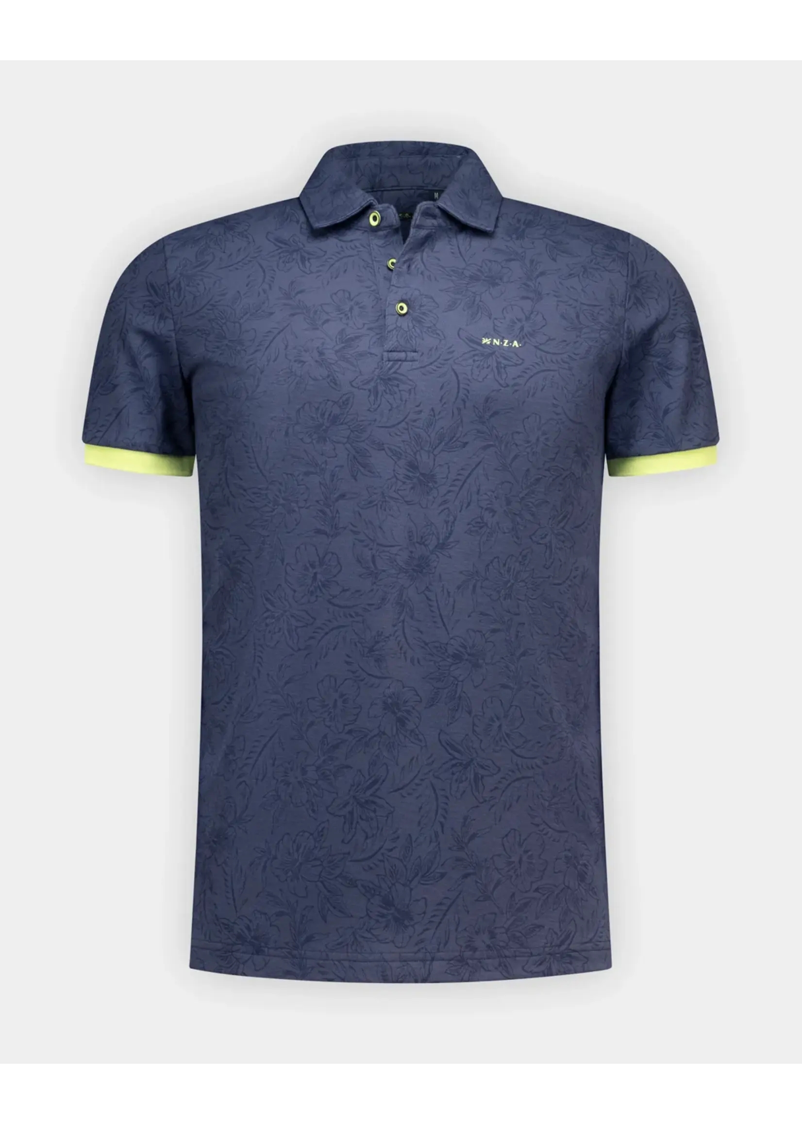 NZA NZA - Polo met Print - Brilliant Blue