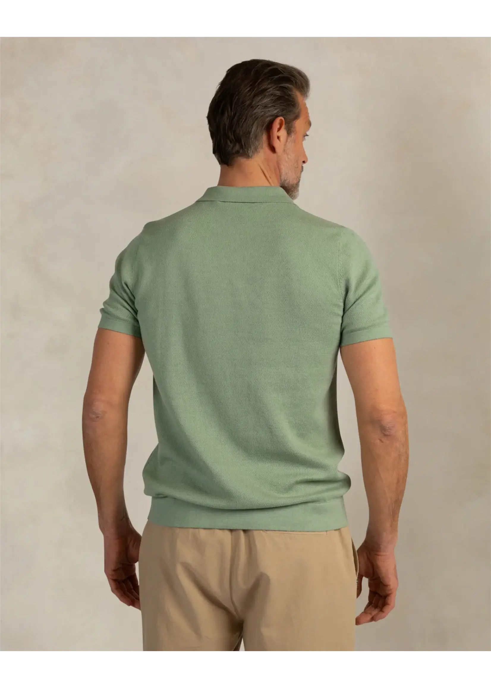 NZA NZA - Gebreide Polo - Army Melange