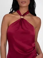 NIKKIE NIKKIE - Ribe Haltertop - Grape