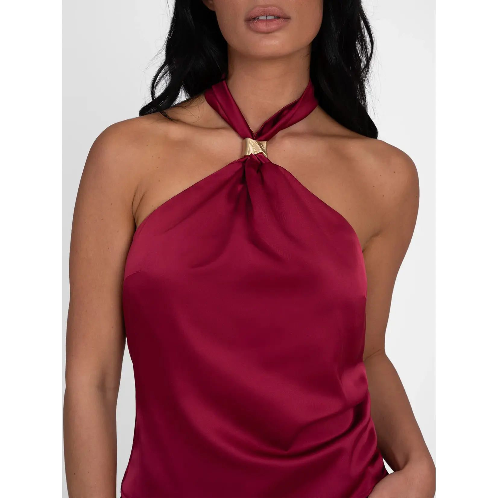 NIKKIE NIKKIE - Ribe Haltertop - Grape