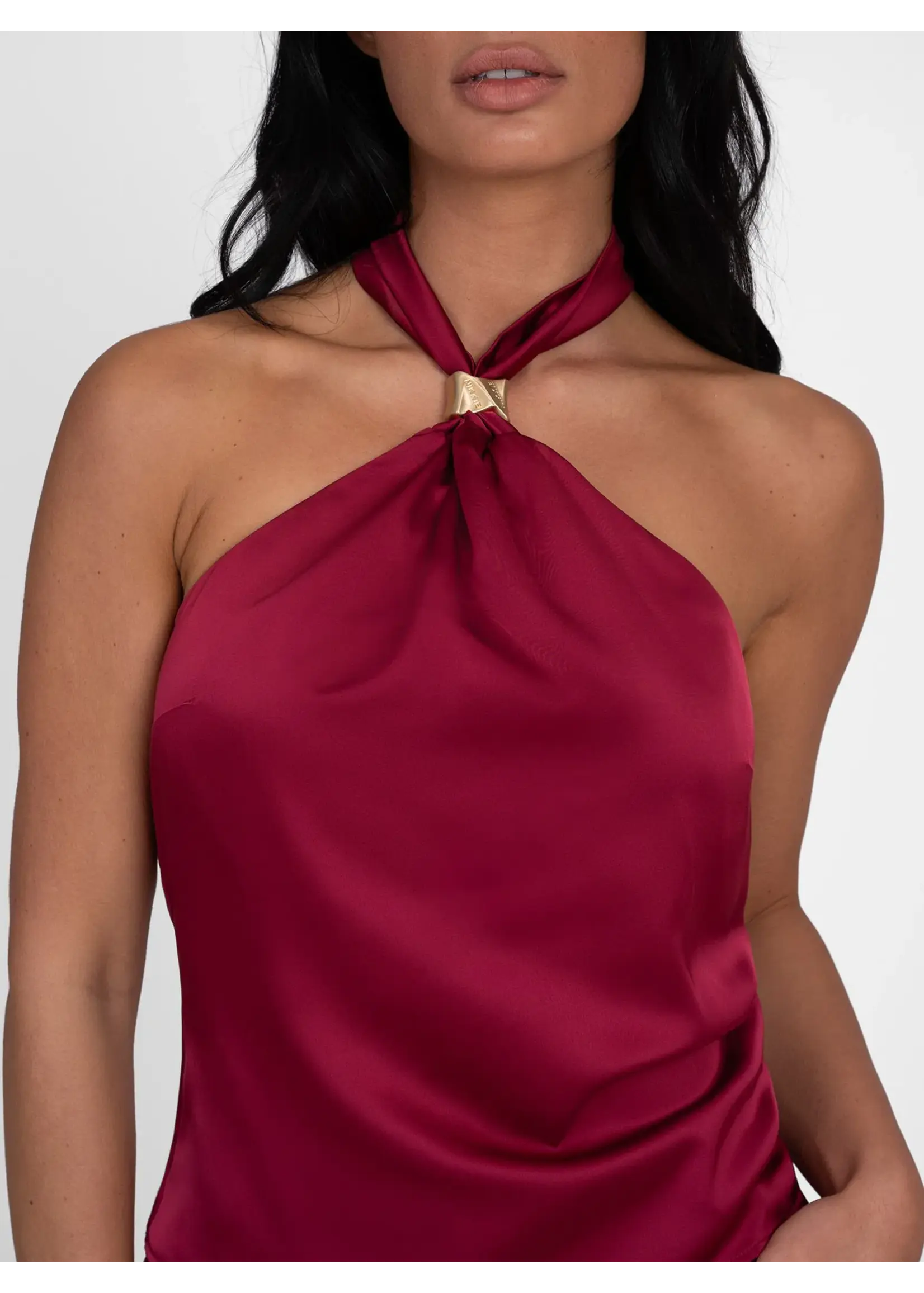 NIKKIE NIKKIE - Ribe Haltertop - Grape