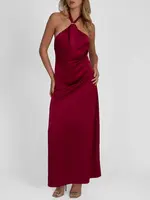 NIKKIE NIKKIE - Ribe Maxi Jurk - Grape