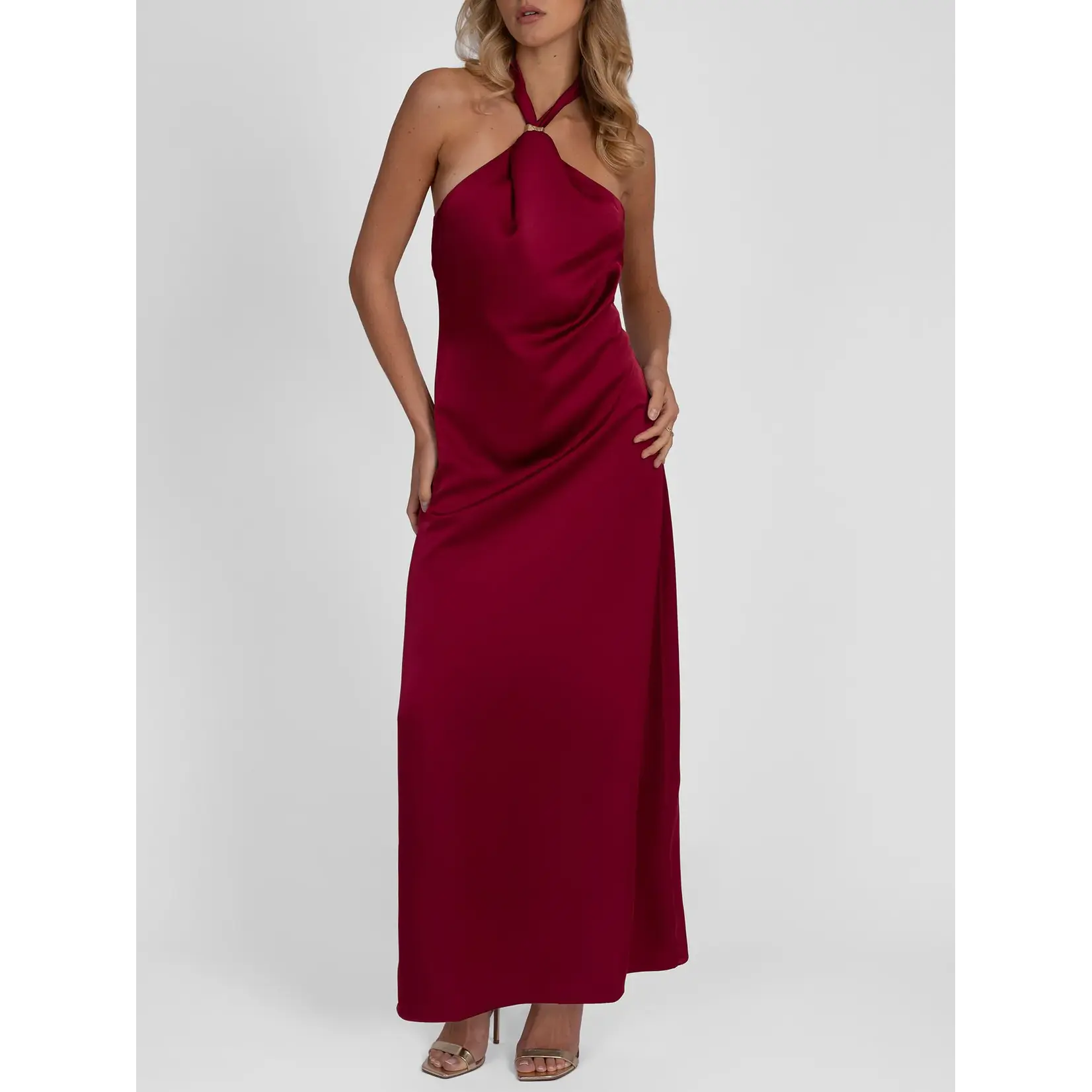 NIKKIE NIKKIE - Ribe Maxi Jurk - Grape
