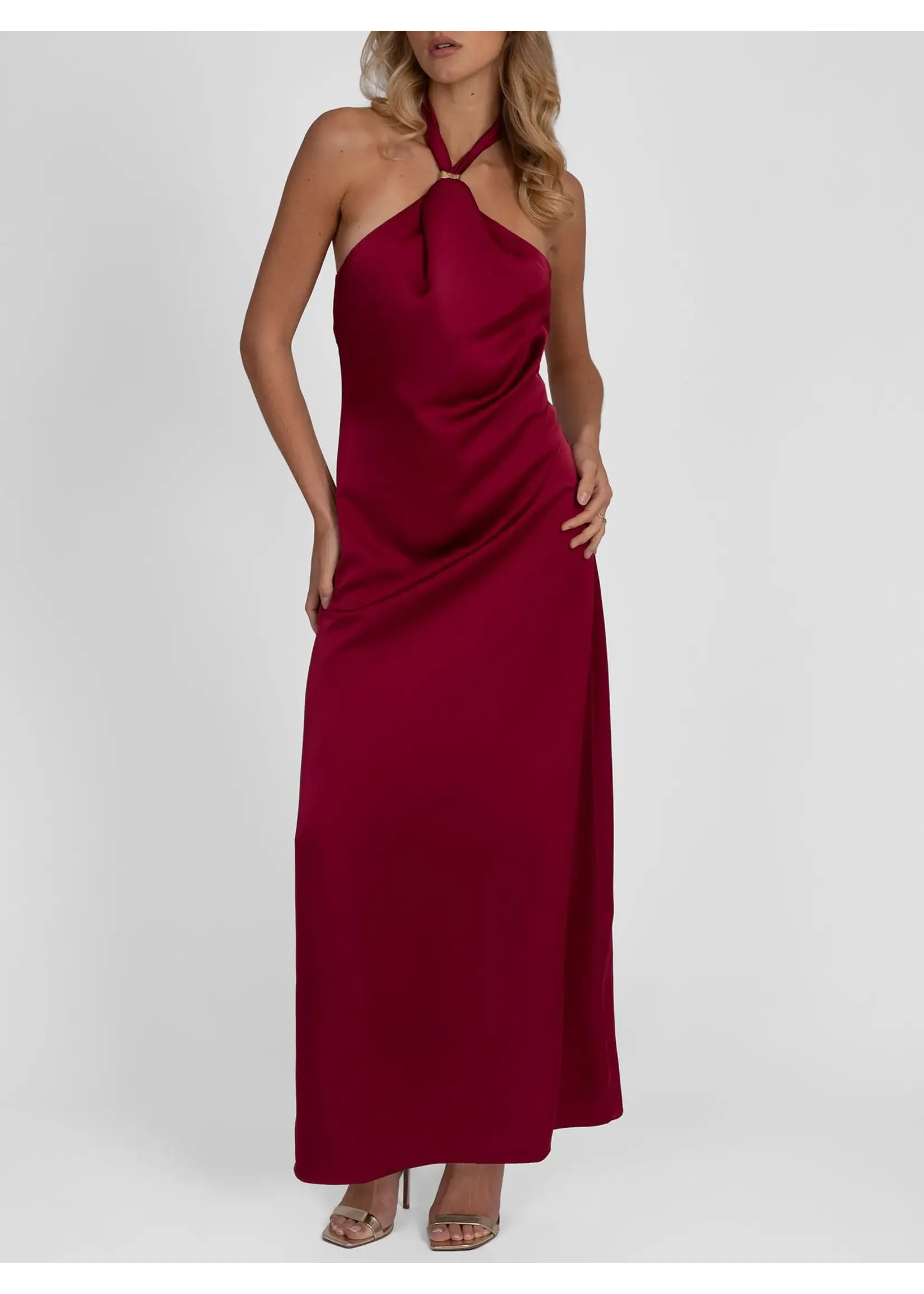 NIKKIE NIKKIE - Ribe Maxi Jurk - Grape