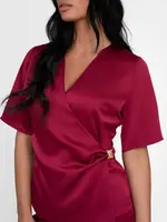 NIKKIE NIKKIE - Ribe Wrap Top - Grape
