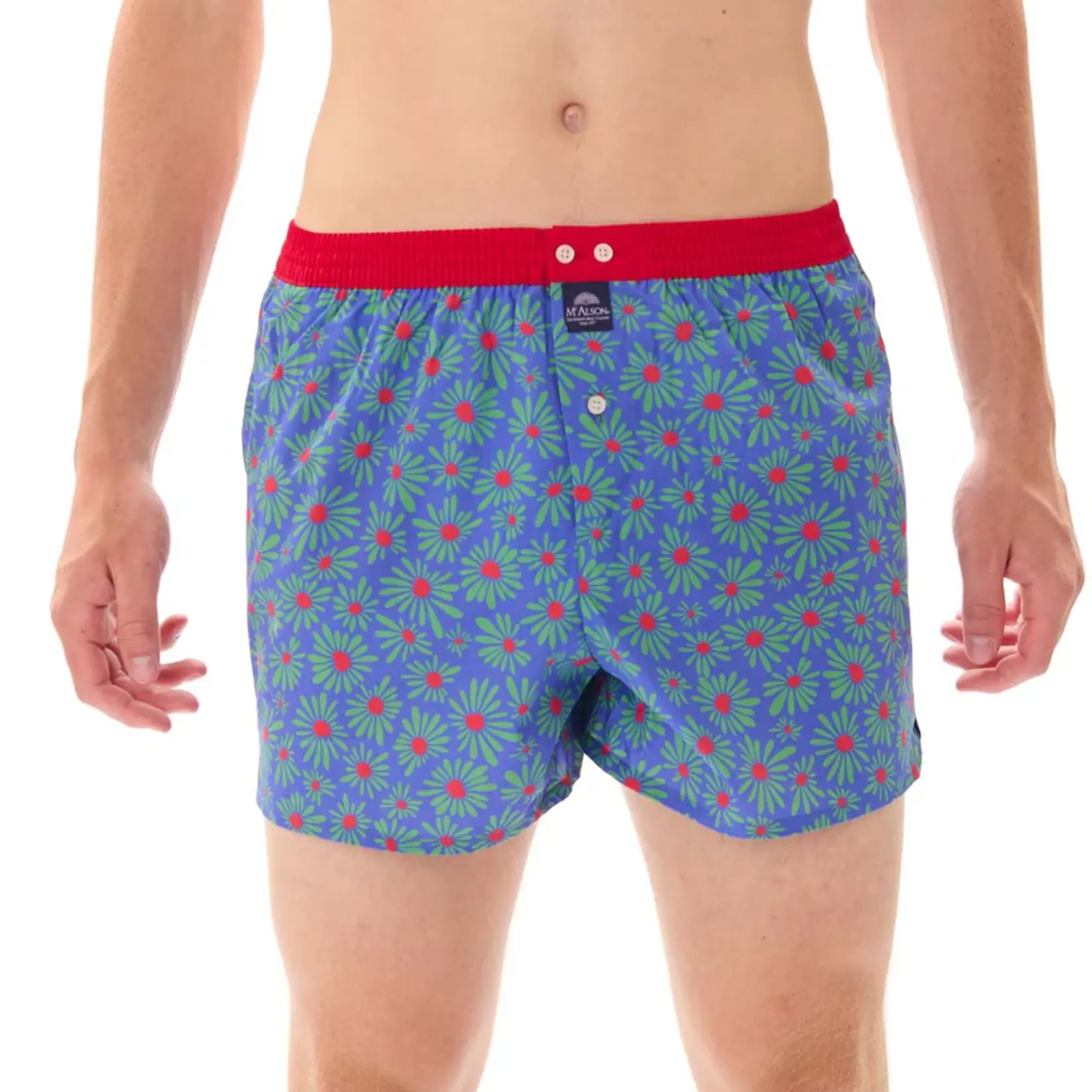 McAlson McAlson -Boxershort Bloemen - Blauw/Groen/Rood
