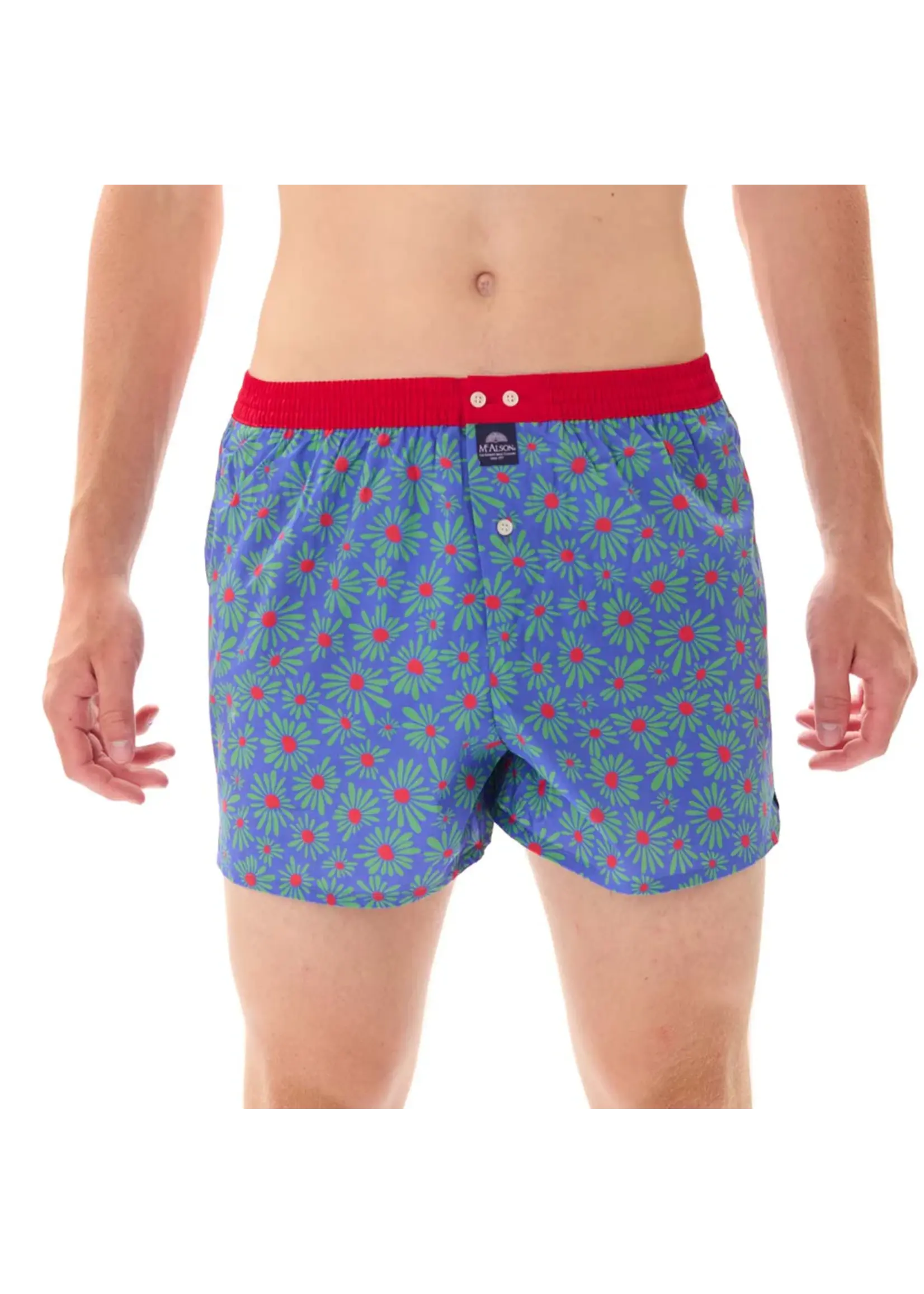 McAlson McAlson -Boxershort Bloemen - Blauw/Groen/Rood