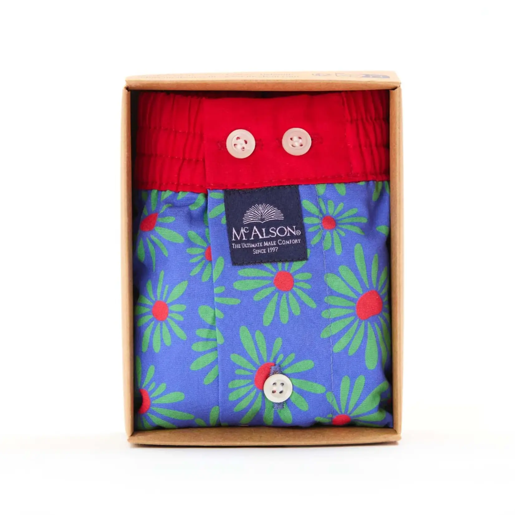 McAlson McAlson -Boxershort Bloemen - Blauw/Groen/Rood