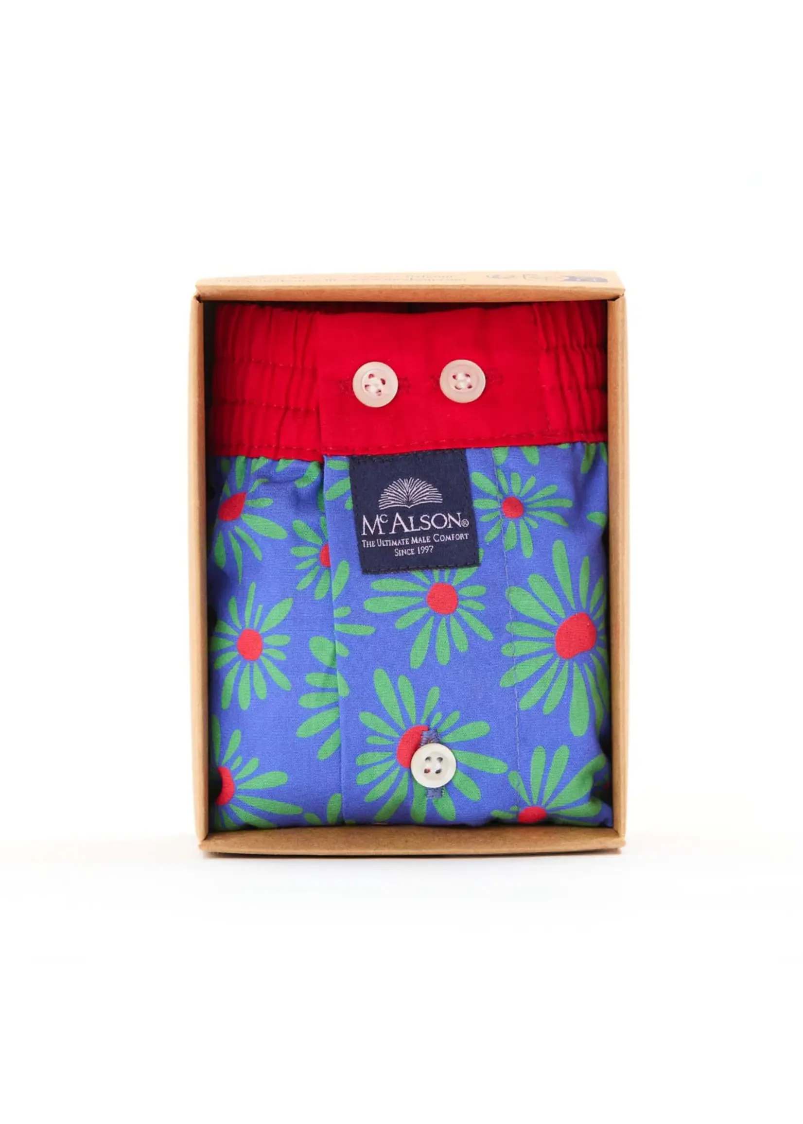 McAlson McAlson -Boxershort Bloemen - Blauw/Groen/Rood