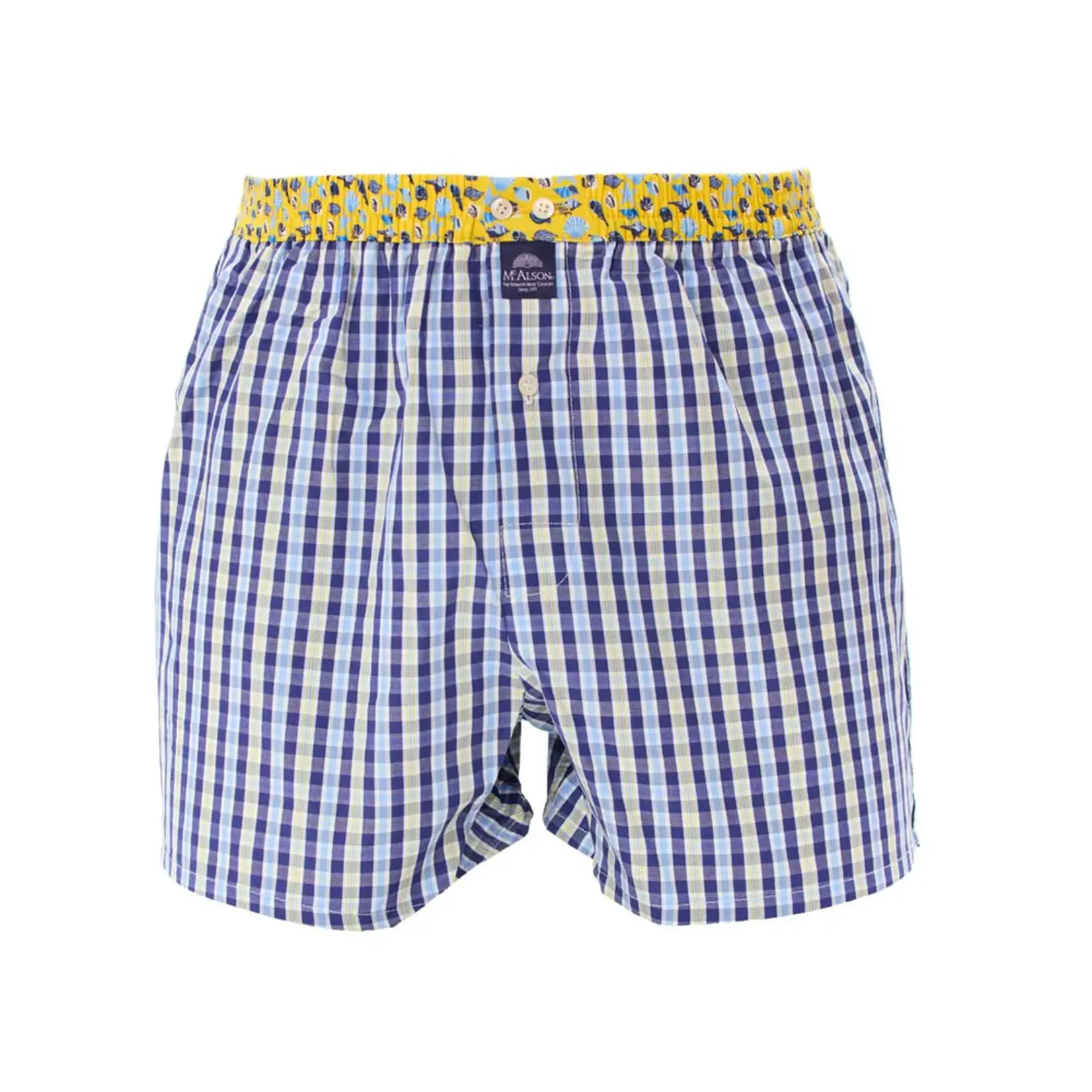 McAlson McAlson - Boxershort Schelpen - Blauw/Geel