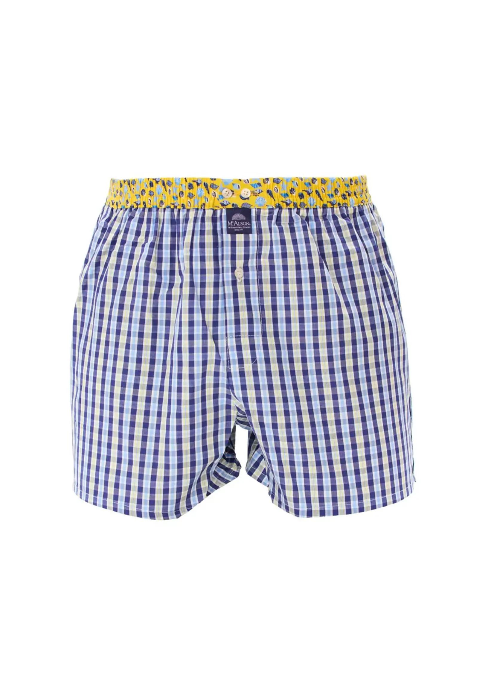 McAlson McAlson - Boxershort Schelpen - Blauw/Geel