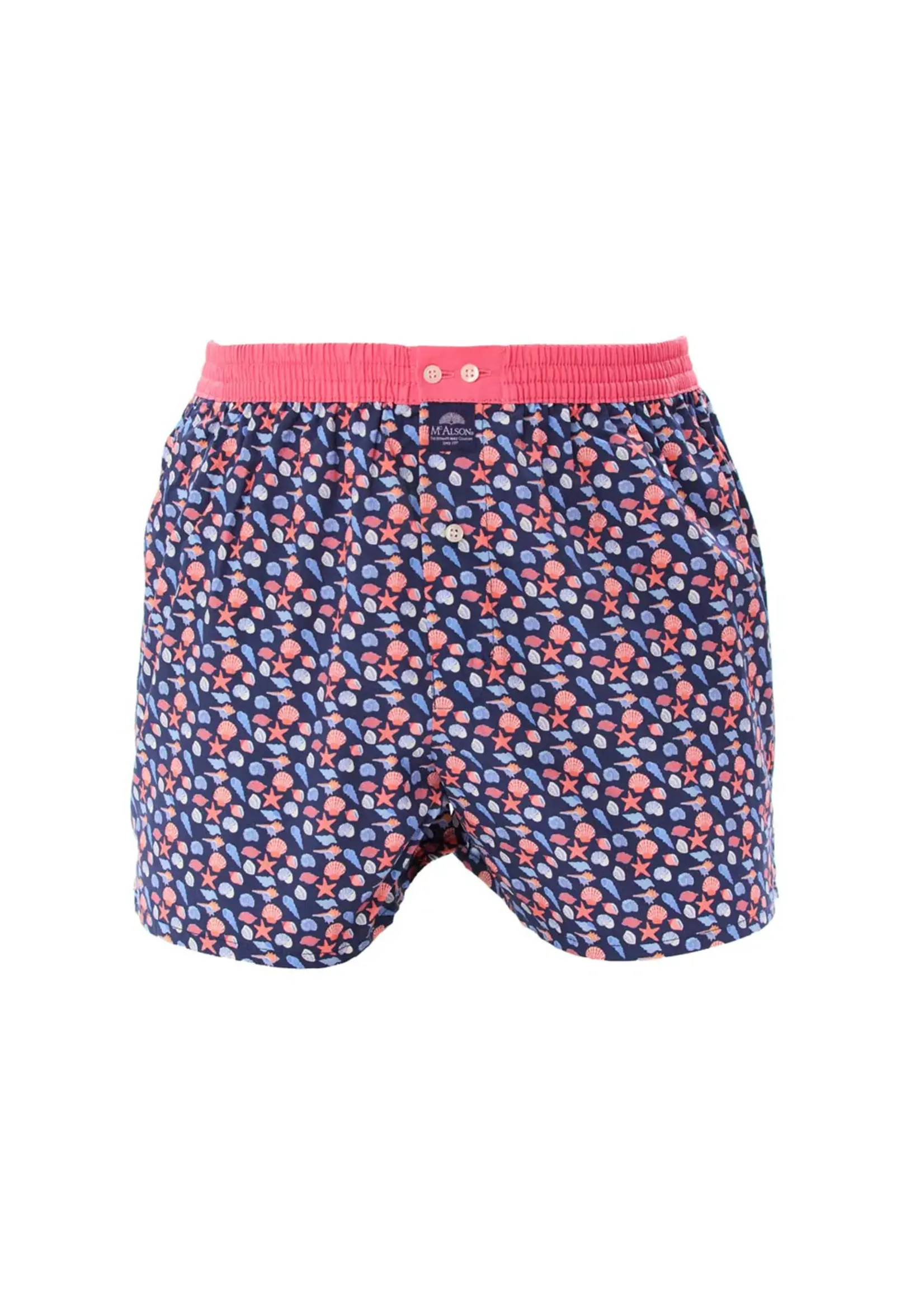 McAlson McAlson - Boxershort Schelpen - Donkerblauw/Koraal