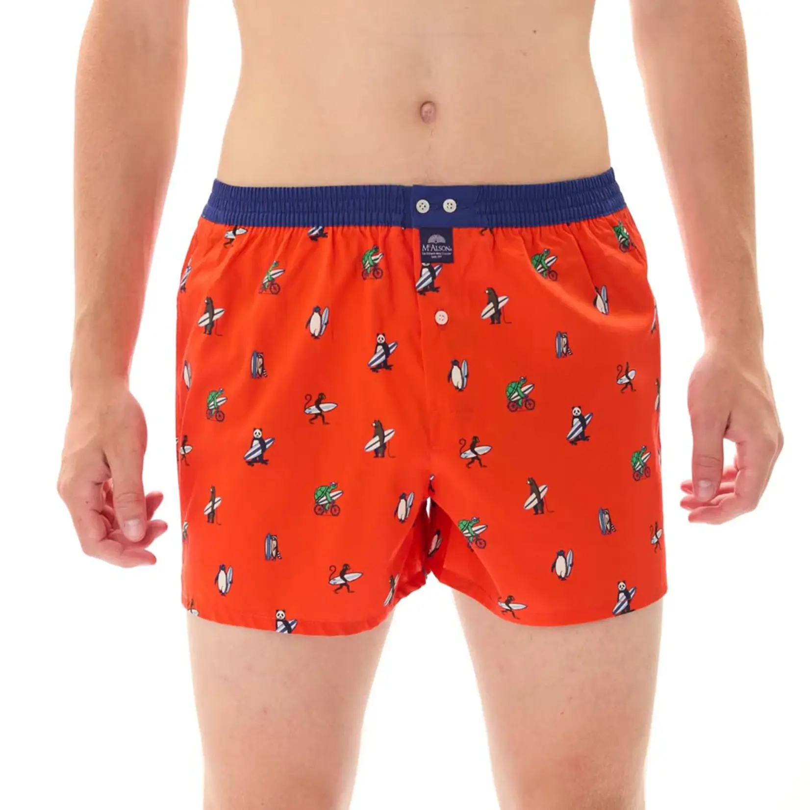 McAlson McAlson - Boxershort Surf Dieren - Oranje/Donkerblauw