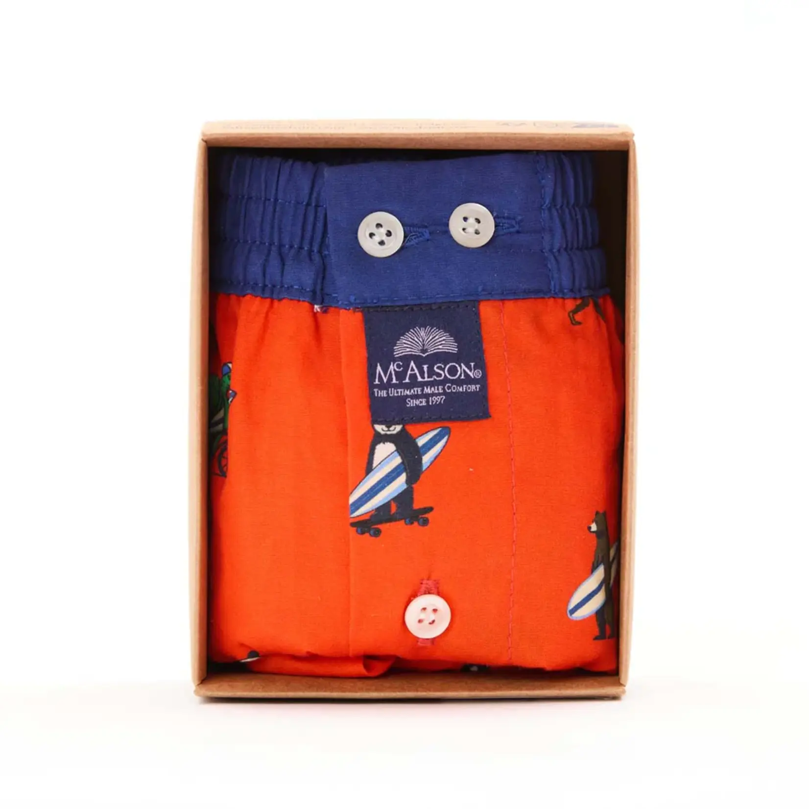 McAlson McAlson - Boxershort Surf Dieren - Oranje/Donkerblauw