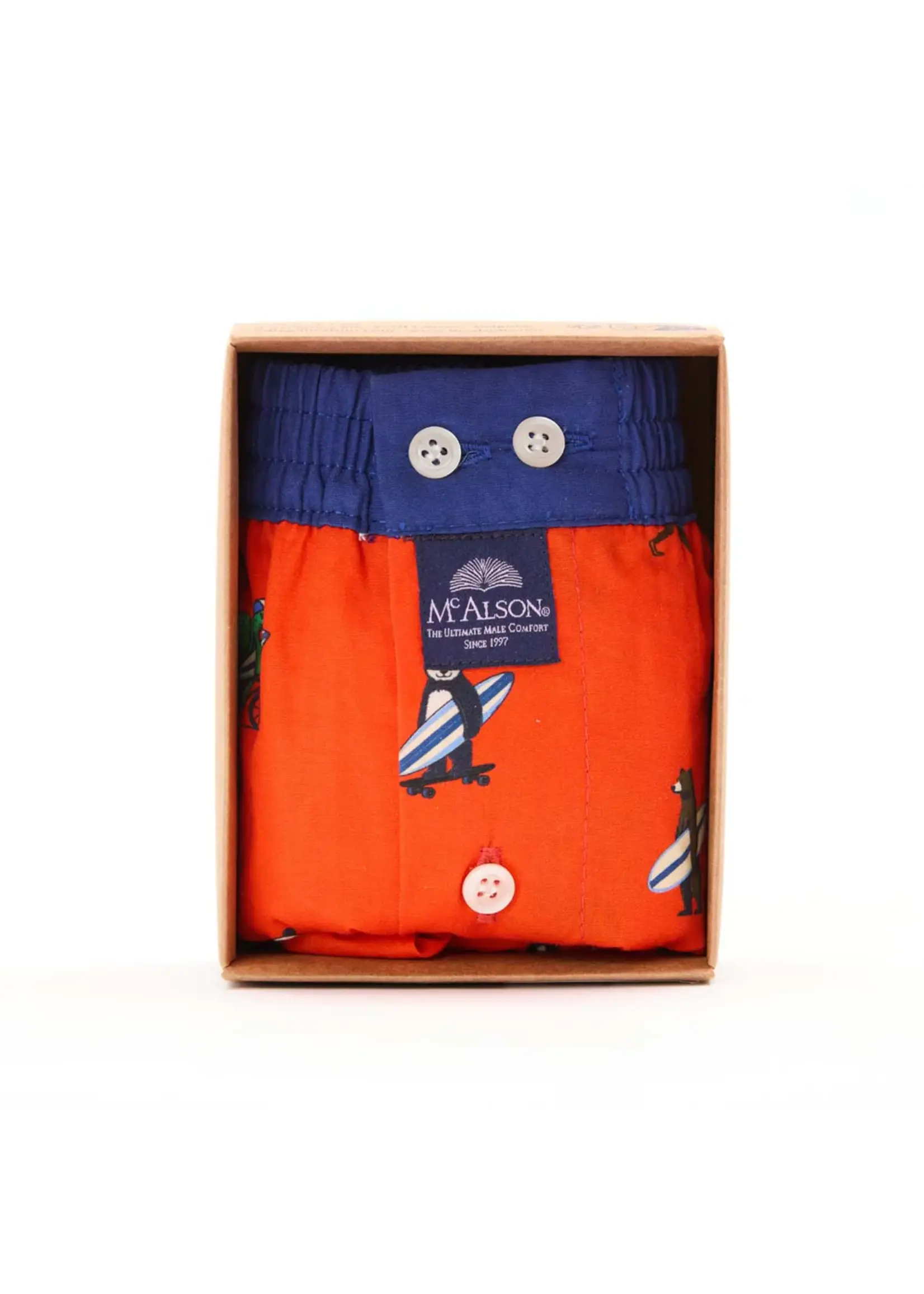 McAlson McAlson - Boxershort Surf Dieren - Oranje/Donkerblauw
