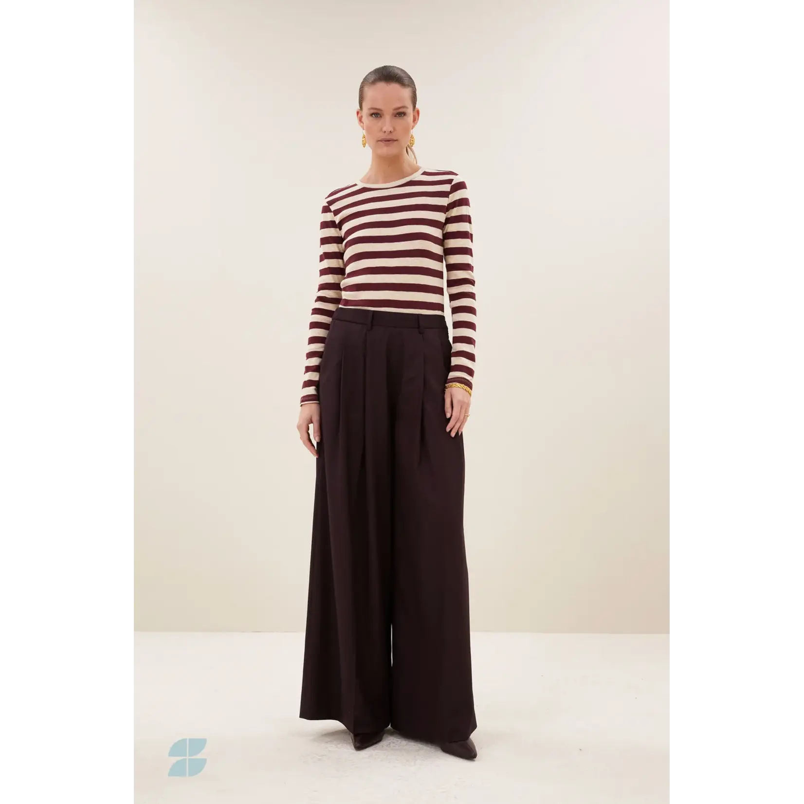 By-Bar By-Bar - Basic Stripe Top - Burgundy Crush