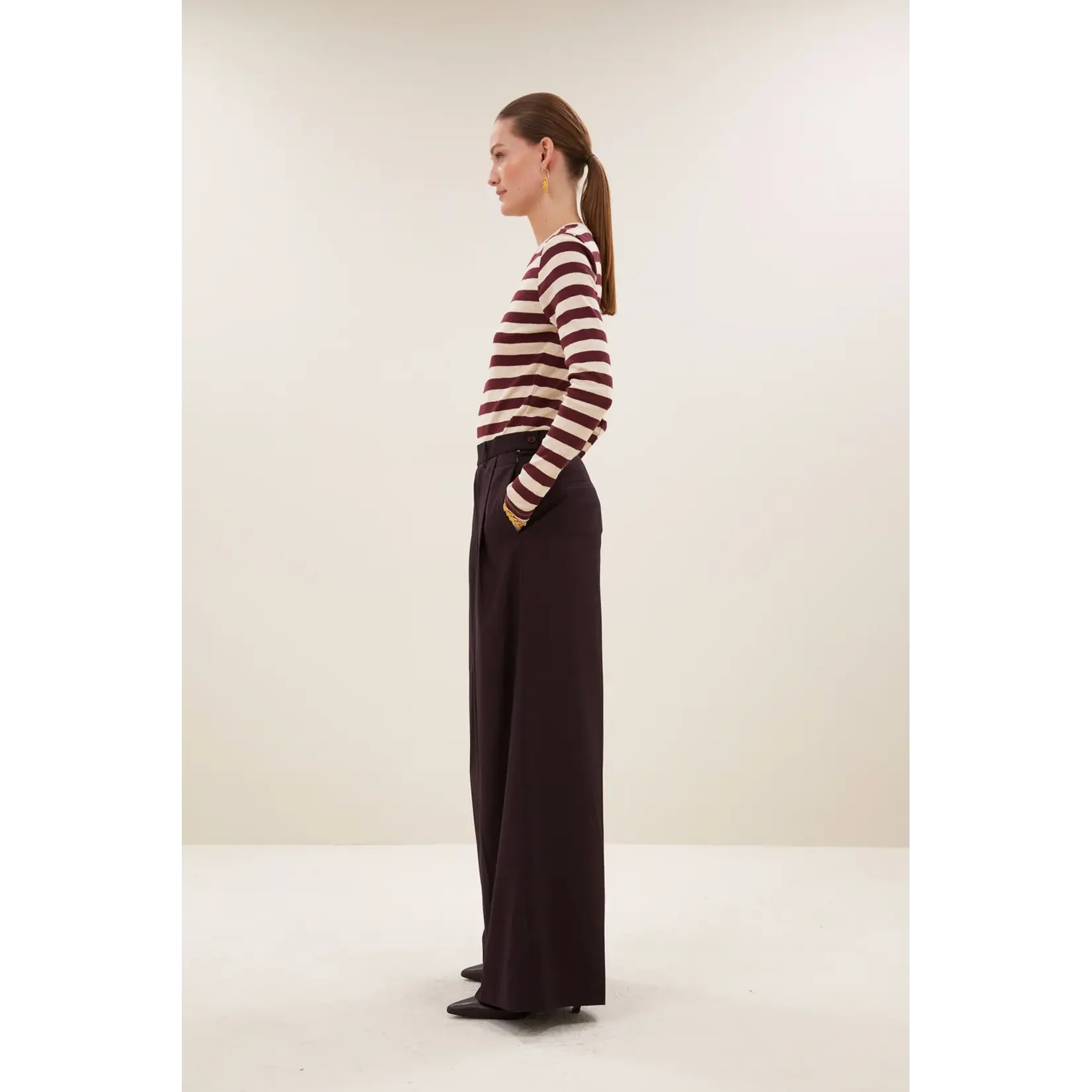 By-Bar By-Bar - Basic Stripe Top - Burgundy Crush