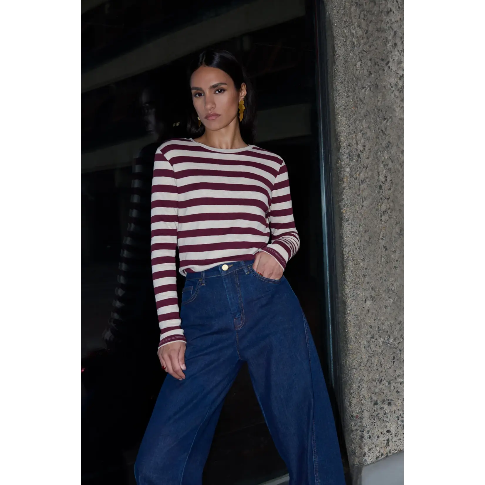By-Bar By-Bar - Basic Stripe Top - Burgundy Crush