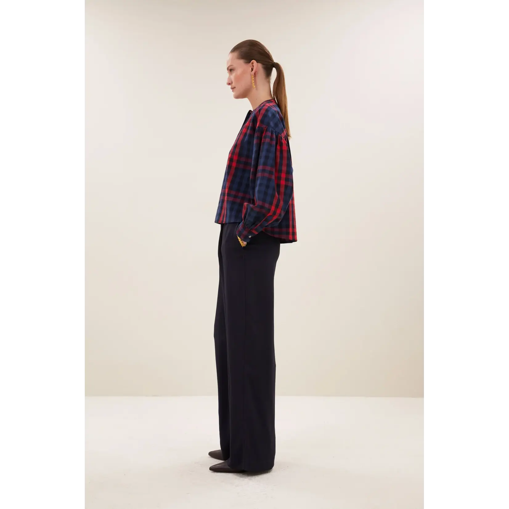 By-Bar By-Bar - Ella Blouse - Royal Red Check