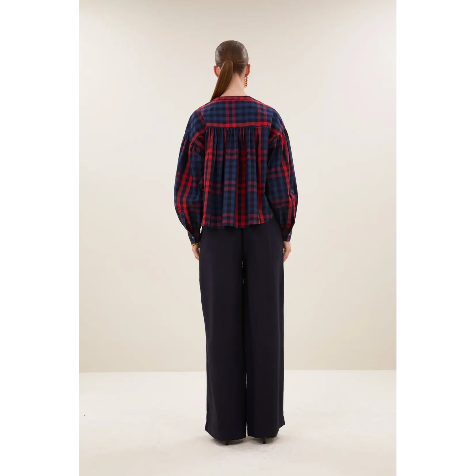 By-Bar By-Bar - Ella Blouse - Royal Red Check