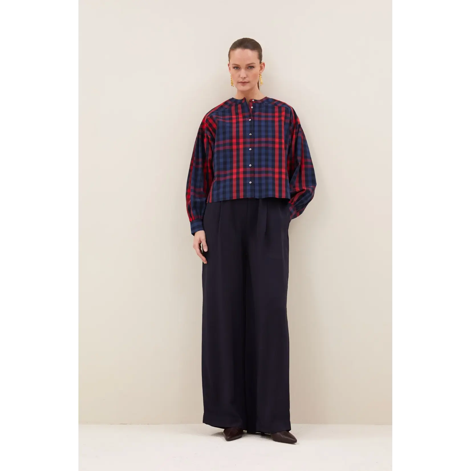 By-Bar By-Bar - Ella Blouse - Royal Red Check