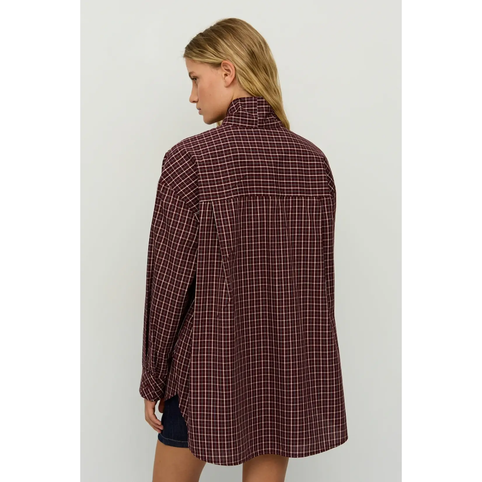 BSB BSB - Geruite Blouse Strik - Prune