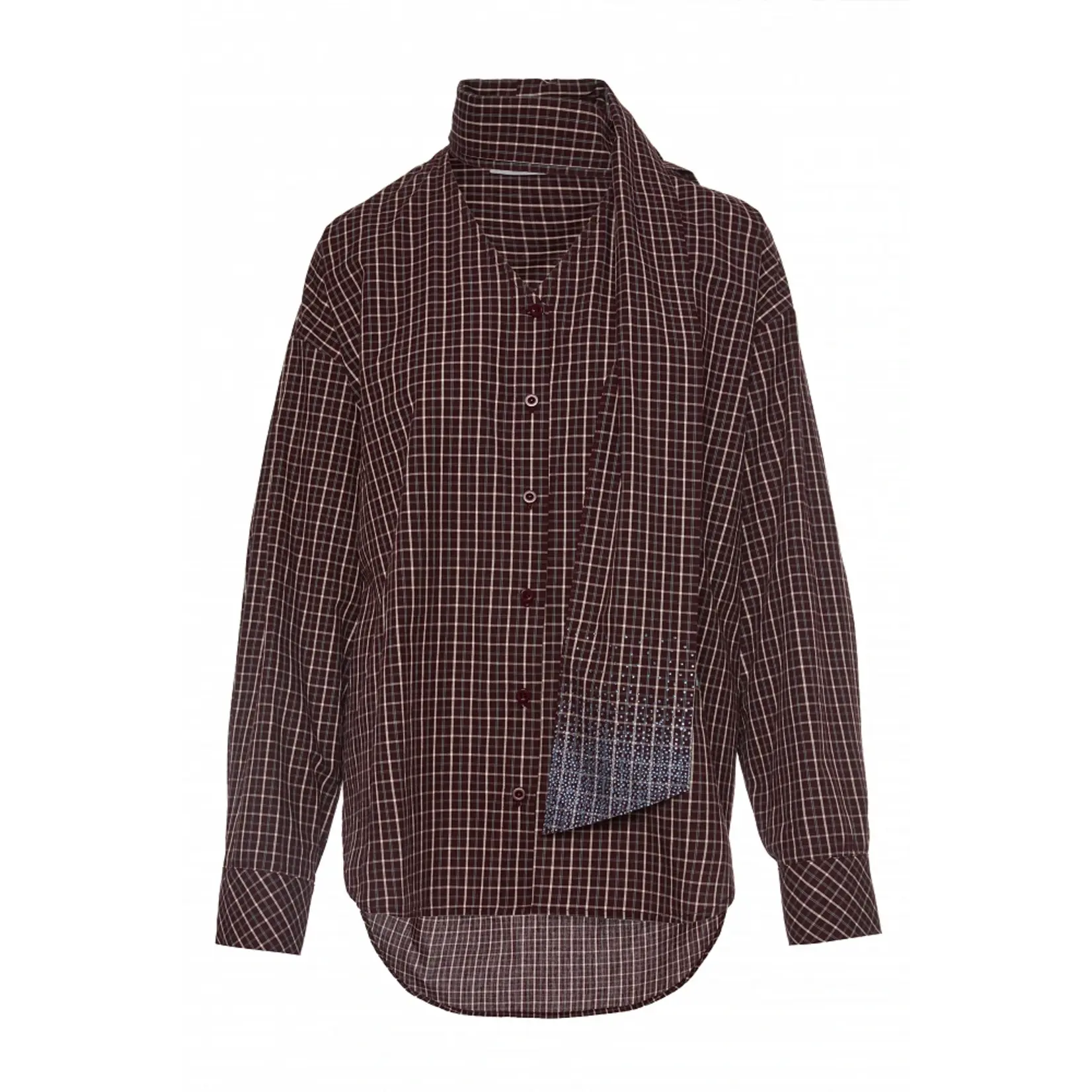 BSB BSB - Geruite Blouse Strik - Prune