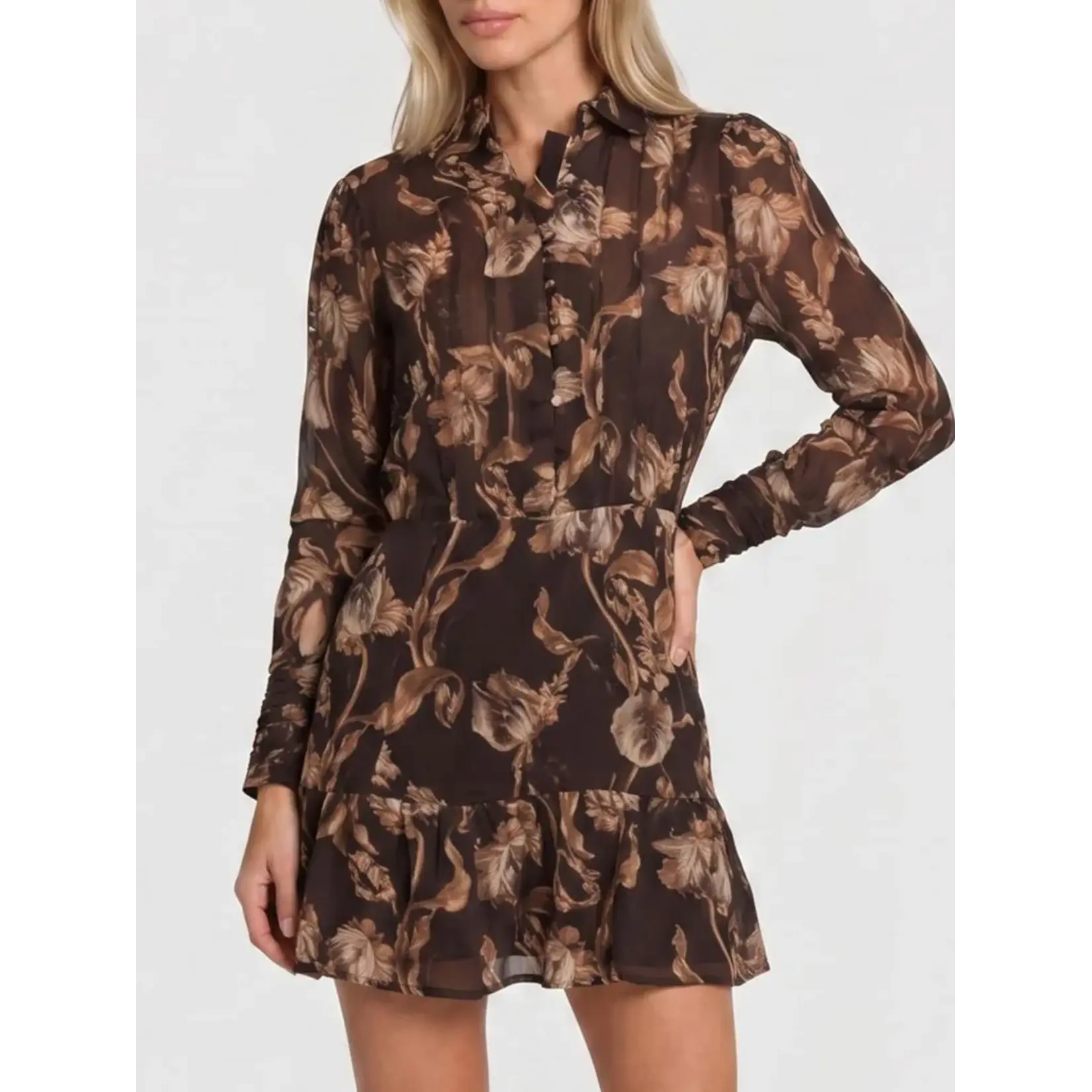 NIKKIE NIKKIE - Apillone Mini Jurk - Choc. Martini