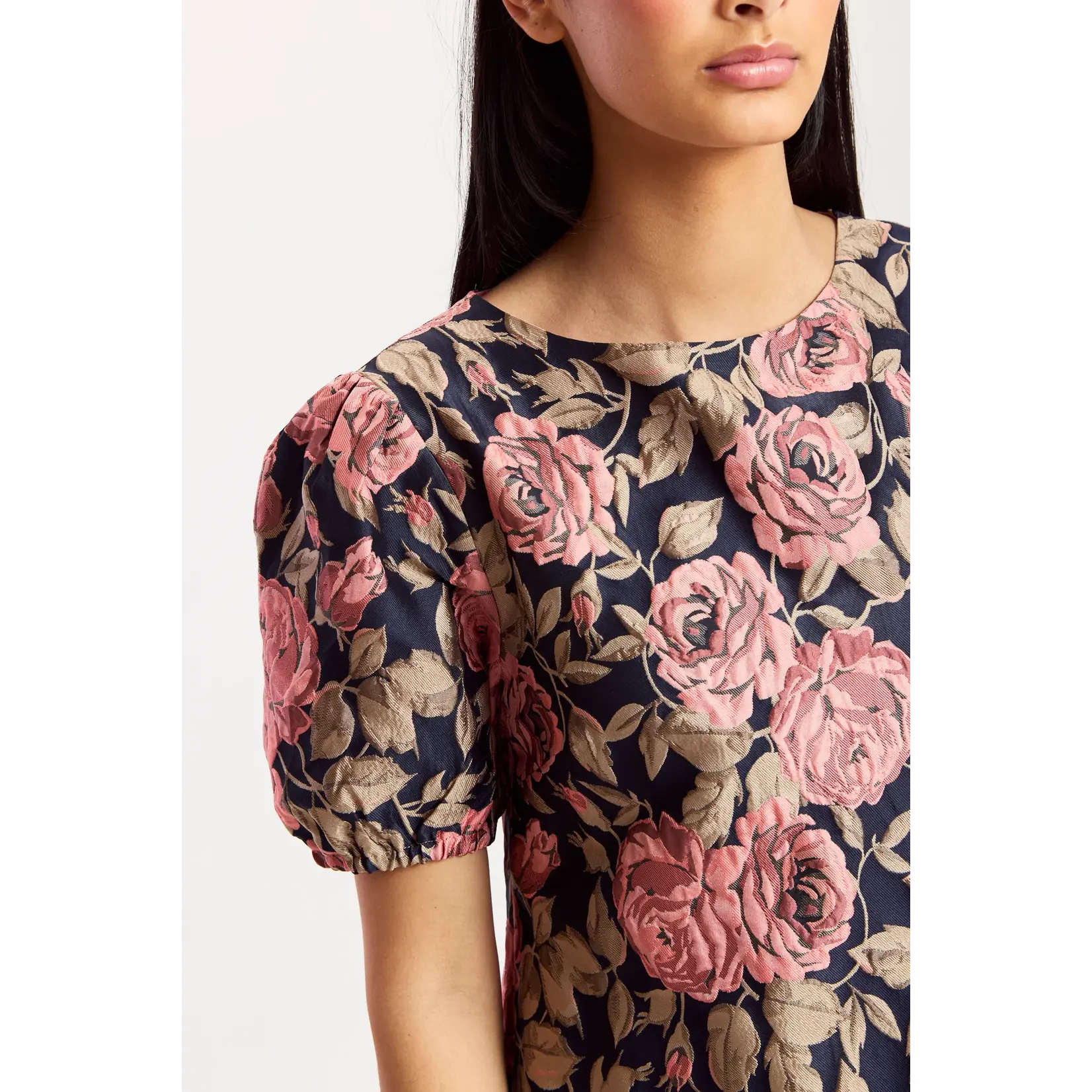 Dry Lake Dry Lake - Puffy Mini Jurk - Rose Print