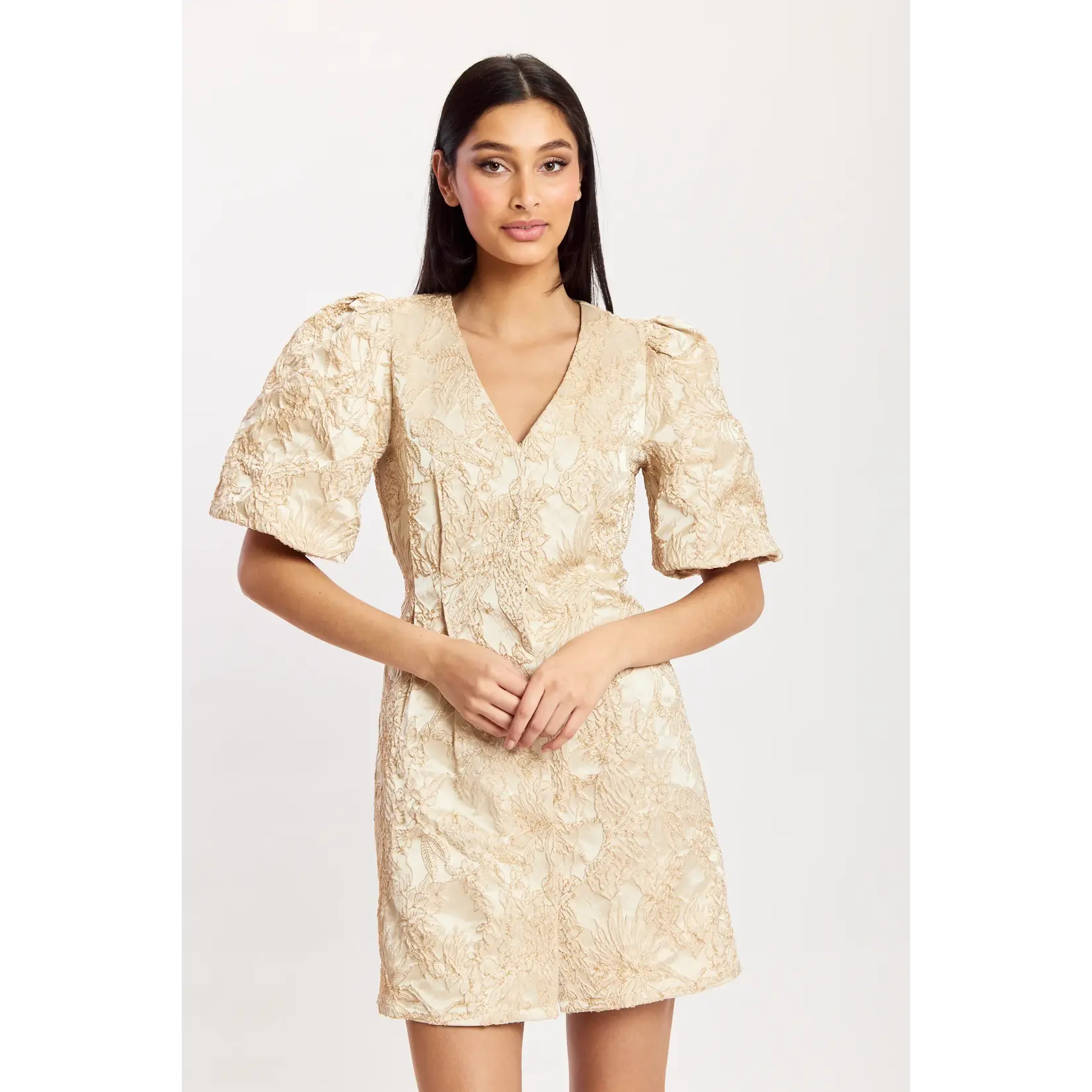 Dry Lake Dry Lake - Rome By Night Mini Jurk - Goud